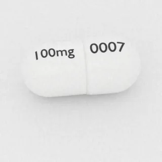 Celecoxib 100 mg capsule: white, 18 mm, imprinted 0007 on one side and 100mg on the other.
