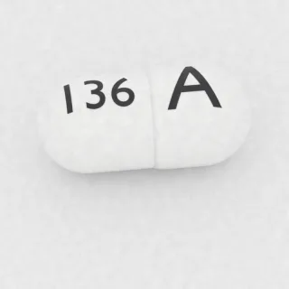 Celecoxib 200 mg capsule: white, 19 mm, imprinted A on one side and 136 on the other.