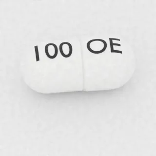 Celecoxib 100 mg capsule: white, 16 mm, imprinted OE on one side and 100 on the other.
