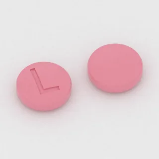 Aspirin 81 mg tablet: pink, round, 6 mm, imprinted L.