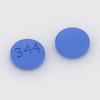 Benazepril 40 mg tablet: blue, round, 5 mm, imprinted 344.