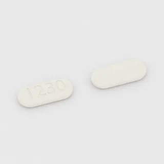 Amitriptilin 150 mg tablet: beyaz, kapsül biçimli, 17 mm, üzerinde 1230 baskısı var.