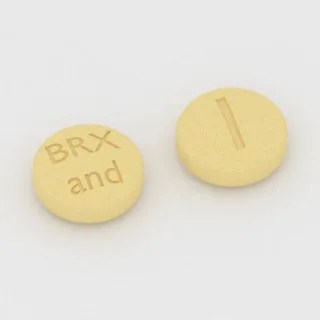 Brekspiprazol 1 mg tablet: sarı, yuvarlak, 6 mm, üzerinde BRX and 1 baskısı var.
