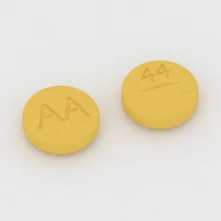 Azathioprine 75 mg tablet: yellow, round, 10 mm, scored, imprinted AA on one side and 44 on the other.