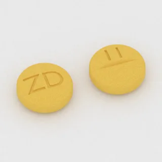 Azathioprine 25 mg tablet: yellow, round, 6 mm, scored, imprinted ZD on one side and 11 on the other.