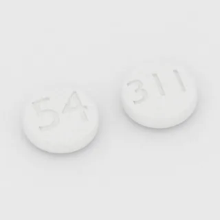 Acarbose 25 mg tablet: white, round, 6 mm, imprinted 54 on one side and 311 on the other.