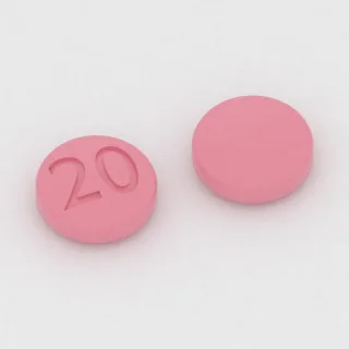 Amitriptilin 10 mg tablet: pembe, yuvarlak, 5 mm, üzerinde 20 baskısı var.