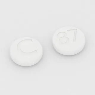 Bisoprolol 10 mg tablet: white, round, 7 mm, imprinted C on one side and 87 on the other.