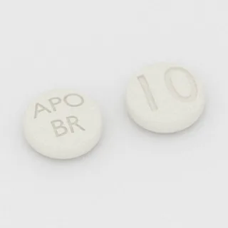 Brivaracetam 10 mg tablet: white, round, 5 mm, imprinted APO BR 10.