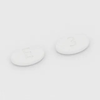 Alosetron 0.5 mg tablet: white, oval, 11 mm, imprinted E on one side and 3 on the other.