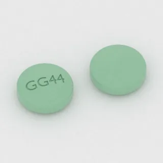 Amitriptilina, tableta de 25 mg: verde, redonda, 6 mm, con la inscripción GG44.