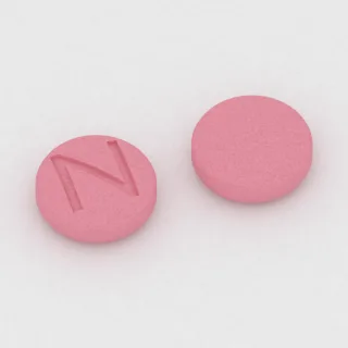 Bisoprolol 5 mg tablet: pink, round, 5 mm, imprinted N.
