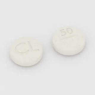Clomiphene 50 mg tablet: white, round, 9 mm, scored, imprinted CL on one side and 50 on the other.