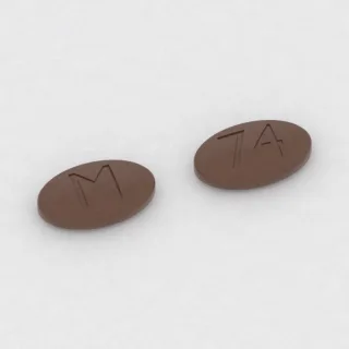 Carbidopa and levodopa 31.25 mg / 125 mg / 200 mg tablet: brown, oval, 14 mm, imprinted M on one side and 74 on the other.
