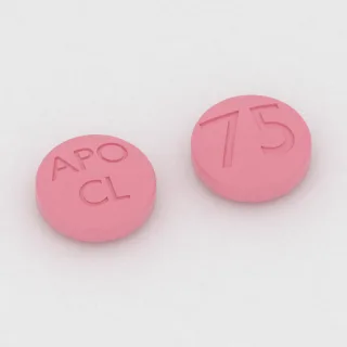 Clopidogrel 75 mg Tablette: rosa, rund, 9 mm, Prägung APO CL 75.