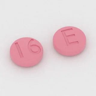 Benazepril 20 mg tablet: pink, round, 6 mm, imprinted 16 on one side and E on the other.