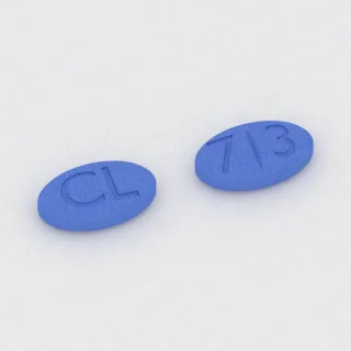 Clonidine 0.3 mg tablet: blue, oval, 9 mm, scored, imprinted CL on one side and 73 on the other.