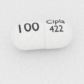 Celecoxib 100 mg capsule: white, 18 mm, imprinted Cipla 422 100.