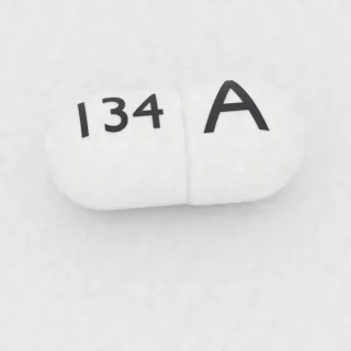 Celecoxib 50 mg capsule: white, 11 mm, imprinted A on one side and 134 on the other.