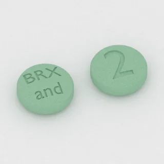 Brekspiprazol 2 mg tablet: yeşil, yuvarlak, 6 mm, üzerinde BRX and 2 baskısı var.