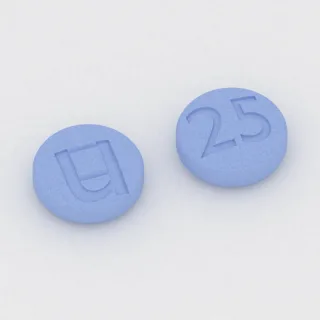 Amphetamine and dextroamphetamine 1.25 mg / 1.25 mg / 1.25 mg / 1.25 mg tablet: blue, round, 7 mm, imprinted u on one side and 25 on the other.