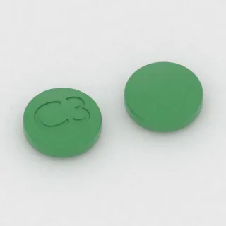 Cimetidine 300 mg tablet: green, round, 10 mm, imprinted C3.