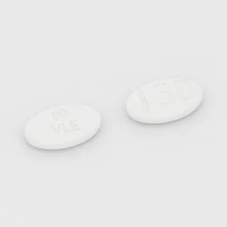 Tablet Atorvastatin 80 mg: putih, oval, 19 mm, dengan kode cetak 80 VLE 158.
