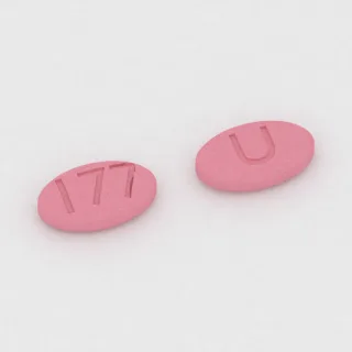 Aripiprazole 10 mg tablet: pink, oval, 8 mm, imprinted 177 on one side and U on the other.