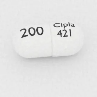 Celecoxib 200 mg capsule: white, 19 mm, imprinted Cipla 421 200.
