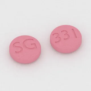 Aripiprazole 15 mg tablet: pink, round, 8 mm, imprinted SG on one side and 331 on the other.