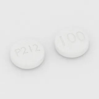 Acarbose 100 mg tablet: white, round, 9 mm, imprinted P212 on one side and 100 on the other.