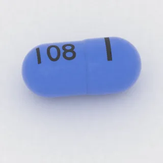 Atomoxetine 40 mg capsule: blue, 18 mm, imprinted I on one side and 108 on the other.