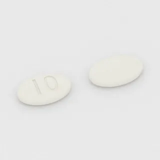 Atorvastatin 10 mg tablet: white, oval, 9 mm, imprinted 10.