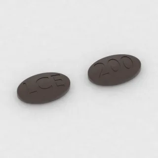 Carbidopa and levodopa 50 mg / 200 mg / 200 mg tablet: brown, oval, 17 mm, imprinted LCE on one side and 200 on the other.