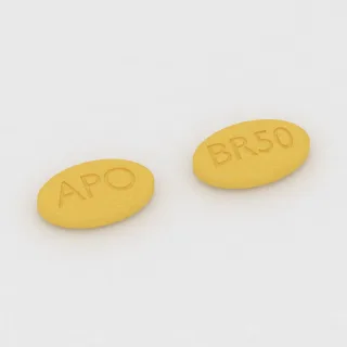 Brivaracetam 50 mg tablet: yellow, oval, 12 mm, imprinted APO on one side and BR50 on the other.