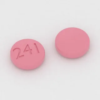 Clonidine 0.1 mg tablet: pink, round, 6 mm, imprinted 241.