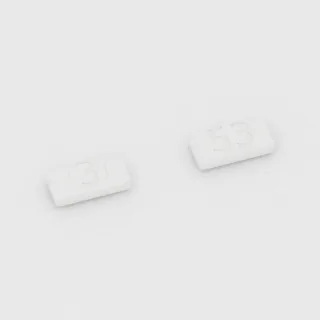 Buspirone 30 mg tablet: white, rectangular, 17 mm, double scored, imprinted 3 on one side and 53 on the other.
