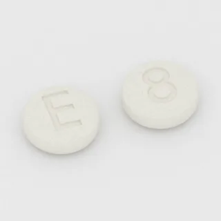 Baclofen 5 mg Tablette: weiß, rund, 6 mm, Prägung E auf der einen Seite und 8 auf der anderen.