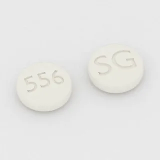 Brivaracetam 10 mg tablet: white, round, 5 mm, imprinted 556 on one side and SG on the other.