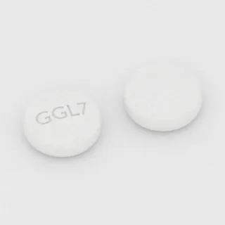 Atenolol 25 mg tablet: white, round, 6 mm, imprinted GGL7.
