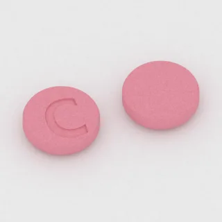 Citalopram 10 mg Tablette: rosa, rund, 6 mm, Prägung c.
