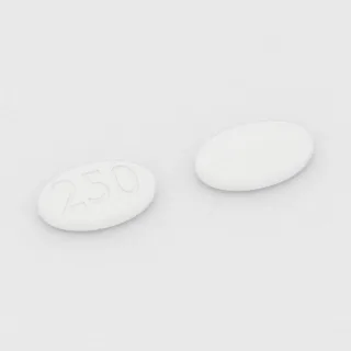 Azitromisin 250 mg tablet: beyaz, oval, 14 mm, üzerinde 250 baskısı var.