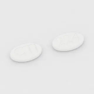 Ciprofloxacin 750 mg tablet: white, oval, 21 mm, imprinted CTI on one side and 224 on the other.