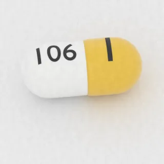 Atomoxetine 18 mg capsule: yellow and white, 15 mm, imprinted I on one side and 106 on the other.